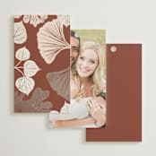 "Leaf Cascade" - Wedding Favor Tags in Latte by Alethea and Ruth - Back of Card Options