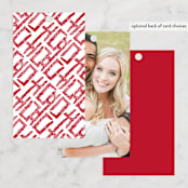 "Double Xi" - Wedding Favor Tags in Cherry by fatfatin - Back of Card Options