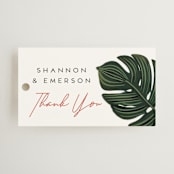 "Tropical Oasis" - Wedding Favor Tags in Coral by Joanna Griffin - Front
