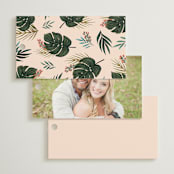 "Tropical Oasis" - Wedding Favor Tags in Coral by Joanna Griffin - Back of Card Options