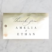 "Pastel Sky" - Wedding Favor Tags in Moss by Hannah Williams - Front