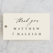 "Tilted Script" - Wedding Favor Tags in Ivory by Hannah Williams - Front