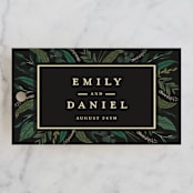 "Emerald Leaves" - Wedding Favor Tags in Midnight by Susan Moyal - Front