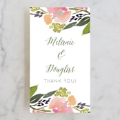"Watercolor Floral" - Wedding Favor Tags in Olive by Yao Cheng Design - Front