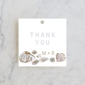 "Rocky Seaside Frame" - Wedding Favor Tags in Ocean by Shiny Penny Studio - Front