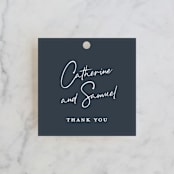 "Proposal" - Wedding Favor Tags in Marine by Sandra Picco Design - Front