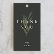 "Modern Leaves" - Wedding Favor Tags in Smoked by Shannon Chen of Four Wet Feet Studio - Front