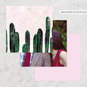 "Cacti" - Wedding Favor Tags in Rose Crystal by Cass Loh - Back of Card Options