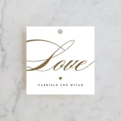 "Flourish" - Wedding Favor Tags in Antique by Jennifer Postorino - Front