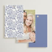 "Coastal Toile" - Wedding Favor Tags in Periwinkle by Jenna Holcomb - Back of Card Options