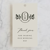 "Litterateur" - Wedding Favor Tags in Natural by Karen Glenn - Front