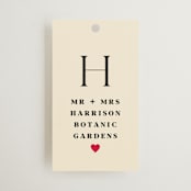 "Pair of Hearts from Disney's Alice In Wonderland" - Wedding Favor Tags in Ruby by Baumbirdy - Front