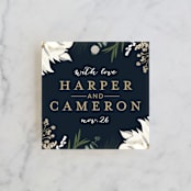 "Peonies & Berries" - Wedding Favor Tags in Winter White by Susan Moyal - Front