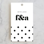 "Letters" - Wedding Favor Tags in Silk by JoAnn Jinks - Front