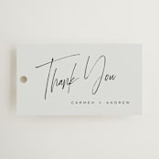 "Signature Script" - Wedding Favor Tags in Mint by Michelle Taylor - Front