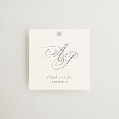 "Regal" - Wedding Favor Tags in Snow by Melinda Denison - Front