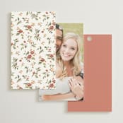 "Foliage Crest" - Wedding Favor Tags in Mulberry by Everett Paper Goods - Back of Card Options