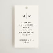 "Align" - Wedding Favor Tags in Cotton by Jennifer Postorino - Front