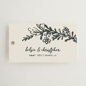 "Botanical Crest" - Wedding Favor Tags in Ink by Kelly Watkins - Front
