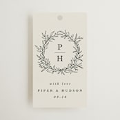 "leafy wreath" - Wedding Favor Tags in Cotton by Kate Ahn - Front