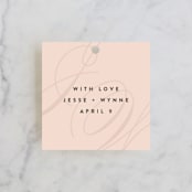 "Twirl Monogram A" - Wedding Favor Tags in Blush by Ariel Rutland - Front