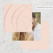 "Twirl Monogram A" - Wedding Favor Tags in Blush by Ariel Rutland - Back of Card Options