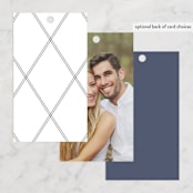"Funky Names" - Wedding Favor Tags in Navy by Phrosné Barwood - Back of Card Options