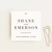 "Bold Classic" - Wedding Favor Tags in Gold by Jessica Williams - Front
