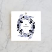 "feathers & florals" - Wedding Favor Tags in Dusk by Olivia Raufman - Front