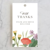 "Floral specimen" - Wedding Favor Tags in Persimmon by Jennifer Wick - Front