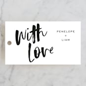 "Love Actually" - Wedding Favor Tags in Onyx by Design Lotus - Front