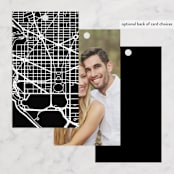 "Skyline - Washington DC" - Wedding Favor Tags in Magenta by Laura Condouris - Back of Card Options