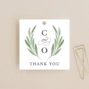 "Garden Square" - Wedding Favor Tags in Basil by Olivia Raufman - Front