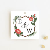 "Nature's Crest" - Wedding Favor Tags in Forest by Paper Sun Studio - Front