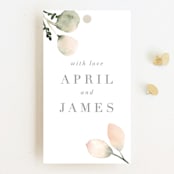 "Romantic Eucalyptus" - Wedding Favor Tags in Sage by Petra Kern - Front