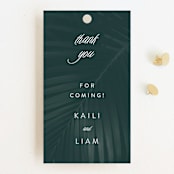 "Palm Layers" - Wedding Favor Tags in Palm Frond by Jill Means - Front