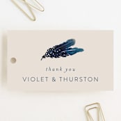 "Feathers" - Wedding Favor Tags in Stone by Morgan Kendall - Front