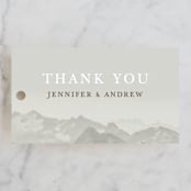 "Modern Mountain" - Wedding Favor Tags in Fog by Stephanie Biller - Front