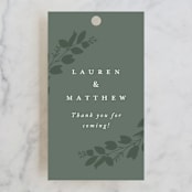 "Falling Branch" - Wedding Favor Tags in Eucalyptus by Amy Kross - Front