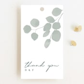 "Silver Dollar Eucalyptus" - Wedding Favor Tags in Silver Dollar by Shannon Chen of Four Wet Feet Studio - Front