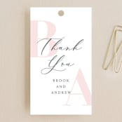 "Lettera" - Wedding Favor Tags in Blush by Lauren Chism - Front