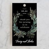 "Forest Crest" - Wedding Favor Tags in Obsidian by Alethea and Ruth - Front