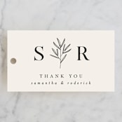 "Italia" - Wedding Favor Tags in Taupe by Kelly Schmidt - Front