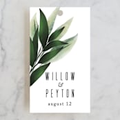 "Fresh Greens" - Wedding Favor Tags in Emerald by Susan Moyal - Front