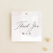"Sloped" - Wedding Favor Tags in Ecru by Everett Paper Goods - Front