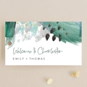 "Feathery Painted" - Wedding Favor Tags in Teal by Erika Firm - Front