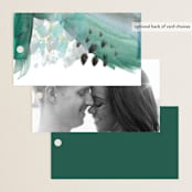 "Feathery Painted" - Wedding Favor Tags in Teal by Erika Firm - Back of Card Options