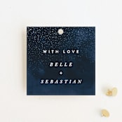 "Cosmos" - Wedding Favor Tags in Midnight by Hooray Creative - Front