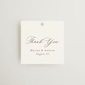 "refined" - Wedding Favor Tags in Deep Olive by Nicole Walsh - Front