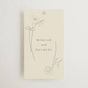 "Floral Stamp" - Wedding Favor Tags in Ivory by Baumbirdy - Front